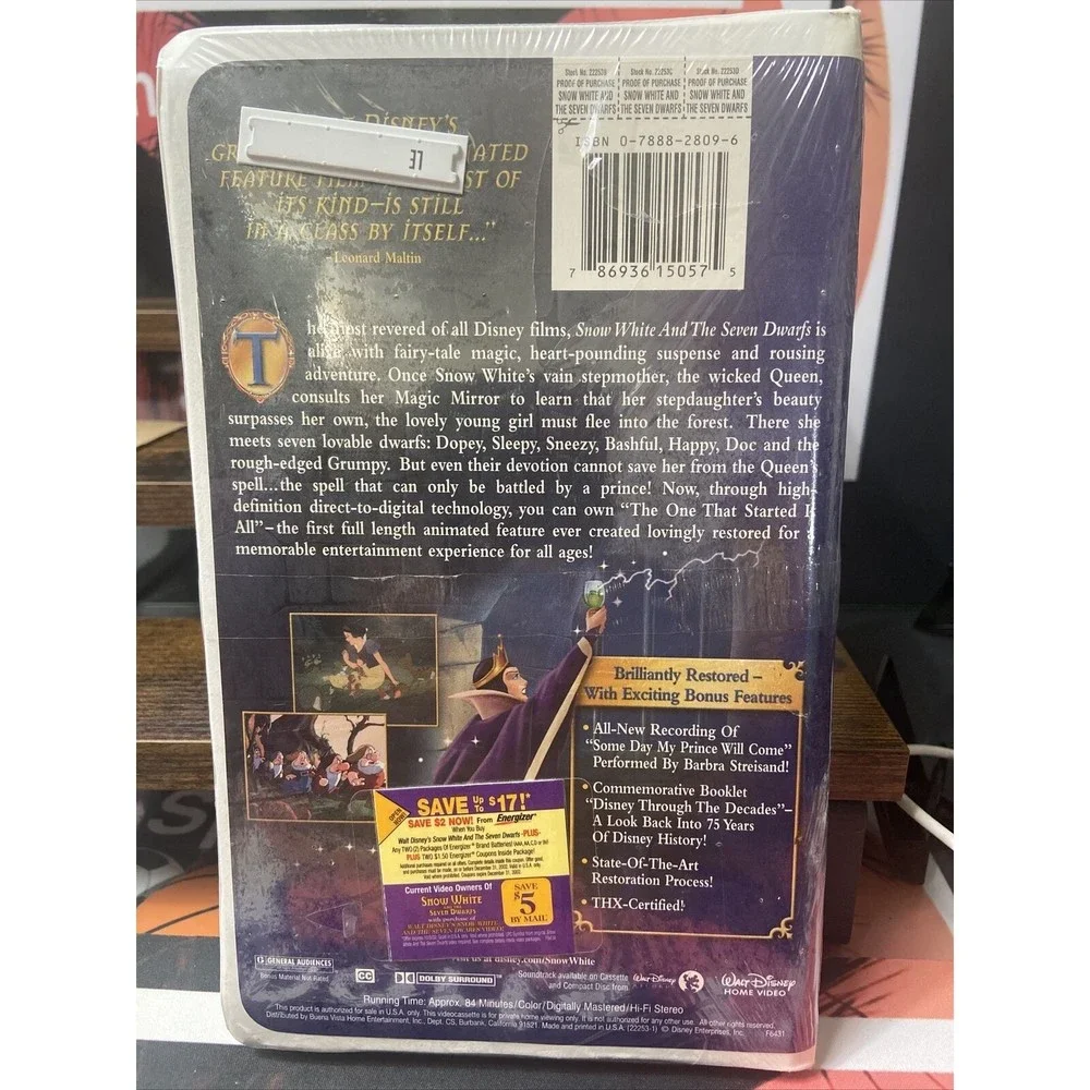 Snow White and the Seven Dwarfs (VHS, Platinum Edition) Brand New Factory Sealed